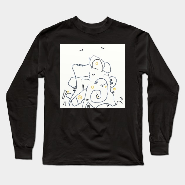 Pillow Bed Fight Long Sleeve T-Shirt by Anigroove